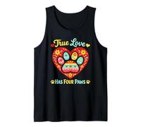 True Love Has Paws - Simpatico Design a Forma di Zampa di Cane e Gatto Canotta