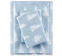 True North by Sleep Philosophy Accogliente flanella 100% cotone ultra morbido per il freddo set biancheria da letto, king size, blu foresta
