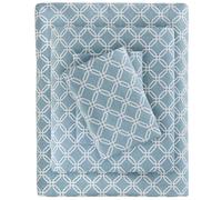 True North by Sleep Philosophy Cozy Flanella 100% Cotone Ultra Morbido Freddo Set Lenzuola, Matrimoniale, Blu Geo 3 Pezzi