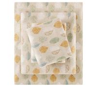 True North by Sleep Philosophy Cozy flanella 100% cotone ultra morbido per il freddo set biancheria da letto, regina, multi foglie, 4 pezzi