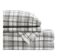 True North by Sleep Philosophy Jla Home Microfleece Sheet set, Poliestere, Grey Plaid, Queen