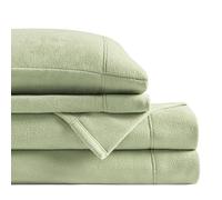 True North by Sleep Philosophy Set di lenzuola in micro pile, calde, con tasca profonda 35,6 cm, per la stagione fredda, con federe abbinate, doppie, verde, 3 pezzi