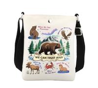 True North Vbs Borsa a tracolla We Can Trust Jesus Trusting Jesus In a Wild World True North Bibbia Verse Regali Borsa a tracolla