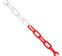 True Products B1021 A 25 m x 6 mm plastica barriera catena sicurezza recinzione decorativa da giardino, rosso e bianco