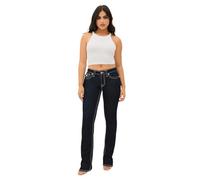 True Religion Becca Mid Rise Bootcut Flap Big T Stitching Jeans per Le Donne - Body Rinse, Risciacquo Corpo, 27