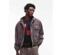 True Religion - Big T - Giacca lavaggio marrone con cappuccio XL