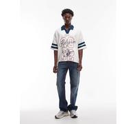 True Religion - Billy Super T - Jeans blu lavaggio medio con tasche con patta e cuciture rosse W36