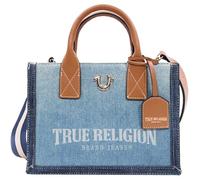 True Religion Borsa tote borsetta, borsa a tracolla da viaggio in denim con bordo moderno, con tracolla regolabile, azzurro