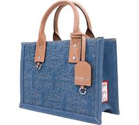 True Religion Borsa tote trapuntata, borsa per tutti i giorni con punto a ferro di cavallo, blu