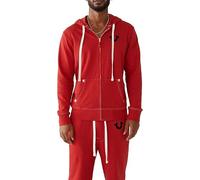 True Religion Buddha Logo Zip Hoodie Sweatshirt Felpa con Cappuccio, Ruby Red W Black, XXL Uomo