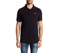 True Religion Camicia Polo in piqué Nera e Rossa