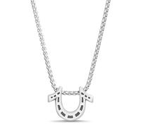 True Religion Collana da uomo con ciondolo a forma di ferro di cavallo, lunghezza 55,9 cm, in acciaio inox