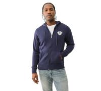 True Religion Felpa da Uomo con Cappuccio e Zip Intera con Stampa a Sbuffo, Ace Blu, X-Large