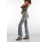 True Religion jeans bootcut Becca a vita medio alta con strass Big T blu lavaggio chiaro W24
