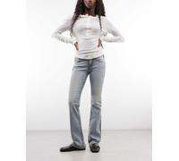 True Religion jeans bootcut Becca a vita medio alta con strass Big T blu lavaggio chiaro W32