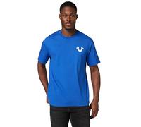 True Religion Maglietta a Maniche Corte Horseshoe Buddha da Uomo, Blu, L