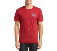 True Religion Men's Buddha Logo Short Sleeve Tee, Ruby Red, L