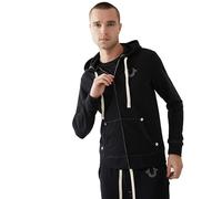 True Religion Men's Buddha Logo Zip Hoodie, Black, S