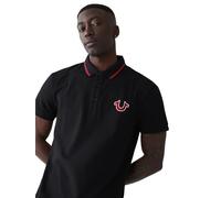 True Religion Men's Short Sleeve JV7 Polo, Jet Black, X-Large