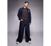 True Religion - Mikey - Jeans super ampi blu lavaggio scuro ricamati con tasca con patta in coordinato W32