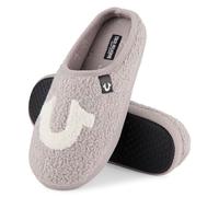 True Religion Pantofole da uomo per casa da uomo, morbide e pelose, per interni ed esterni, Grigio, Large