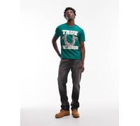 True Religion - Ricky - Jeans ampi lavaggio nero con ricamo stile bandana e tasche con patta W38