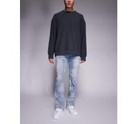 True Religion - Ricky - Jeans dritti stampati lavaggio azzurro-Blu W30