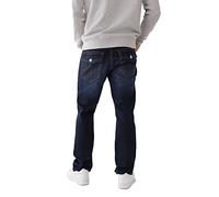 True Religion Ricky Straight Leg Jeans, Acqua fangosa Lavaggio Scuro, W28 / L32 Uomo