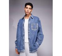 True Religion - Super QT - Camicia di jeans blu slavato M