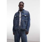 True Religion - Super T - Giacca in denim multitasche con spalle scivolate blu lavaggio medio in coordinato M