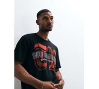 True Religion - T-shirt a maniche corte standard nera con logo con cristalli-Nero S