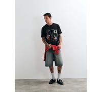 True Religion - T-shirt standard fit nera a maniche corte con stampa di Buddha-Nero S