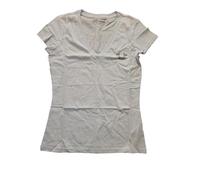 True Religion Women's Crystal Logo Slim V Neck Tee, Heather Grey, X-Large