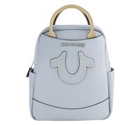 True Religion Women's Mini Backpack, Studded Horseshoe Logo Small Travel Bag Purse, Adjustable Shoulder Straps, Blue, 11 Inch