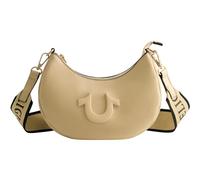 True Religion Women's Shoulder Bag Purse, Crescent Hobo Handbag with Adjustable Removable Strap and Horseshoe Logo, Camel