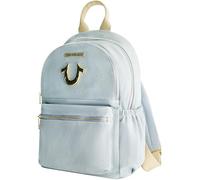 True Religion Zaino, logo a ferro di cavallo e tasche con cerniera, borsa da viaggio, denim