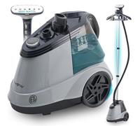 True & Tidy® - Vaporizzatore per vestiti in piedi, resistente con oltre 90 minuti di tempo di vapore, per uso domestico e commerciale, 1800 watt di vapore potente, ruote per un facile movimento, 3