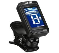 True Tune TT-05 LCD Clip-On Chromatic Instrument Tuner per Chitarra, Basso, Ukulele, Banjo, Violino, Mandolino