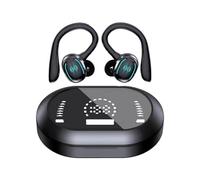 True Wireless Headphones Versione 5.3 Cuffie stereo Wireless On Ear Running Flip Hovering Headphones Display digitale (Black, One Size)