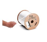 trueCABLE Cat5e Outdoor, UTP non schermato, 500 ft, Resistente ai raggi UV, Antenna CMX Rated, Bianco, 24AWG Rame nudo solido, 350MHz, Elencato ETL, Cavo Ethernet Bulk