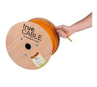 trueCABLE Cat6 Plenum schermato (CMP), 304,8 m, arancione, 23AWG rame nudo solido, 550MHz, PoE++ (4PPoE), ETL Listed, Overall Foil Shield (FTP), Bulk Ethernet Cable
