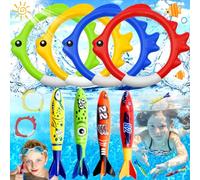truee 8 Pezzi Giocattoli Da Immersione, Anello per Pesci Da Immersione, Giochi Di Immersioni Subacquee, Set Da Giocattolo Subacqueo, Giocattoli Da Piscina Estivi, Adatto per La Spiaggia e La Balneazio