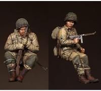 TRUEGRIS 1/35 Kit di modellismo in resina di un paracadutista statunitense della Seconda Guerra Mondiale non verniciato e non assemblato (2 persone) //o9r7J15