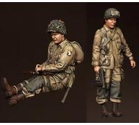 TRUEGRIS 1/35 Kit di modellismo in resina di un paracadutista statunitense della Seconda Guerra Mondiale non verniciato e non assemblato (2 persone) //o9r7J5