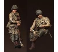 TRUEGRIS 1/35 Kit di modellismo in resina di un paracadutista statunitense della Seconda Guerra Mondiale non verniciato e non assemblato (2 persone) //o9r7J30