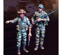 TRUEGRIS 1/35 Kit modello in resina di soldato americano della guerra del Vietnam, non verniciato e non assemblato (2 personaggi) //k5w8Z93