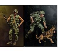 TRUEGRIS 1/35 Kit modello in resina di soldato americano della guerra del Vietnam, non verniciato e non assemblato (2 personaggi) //k5w8Z145