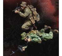 TRUEGRIS 1/35 Kit modello in resina di soldato americano della guerra del Vietnam, non verniciato e non assemblato (2 personaggi) //k5w8Z86