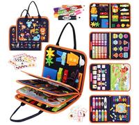 TRUEIN Quiet Book, Busy Board Montessori Giocattoli Sensoriale Activity Board, Giocattoli di apprendimento motoria, Busy Book per viaggi in auto, regali per ragazzi e ragazze