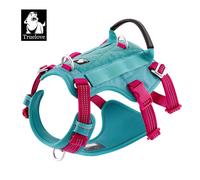 Truelove Imbracatura per animali a prova di fuga Nessuna trazione Riflettente regolabile Morbido imbottito Gilet per animali domestici Servizio Imbracatura per cani Maniglia Arrampicata TLH7011